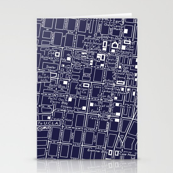 Vintage LA Map Stationery Cards