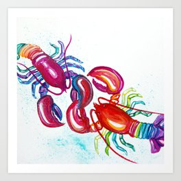 You're My Lobster: Rainbow Animal Art Print
