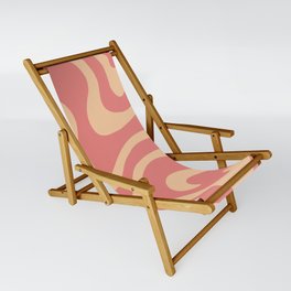 Warped Swirl Marble Pattern (coral/pink/peach) Sling Chair