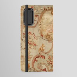 Antique 18th Century Romantic Floral French Aubusson Tapestry Android Wallet Case