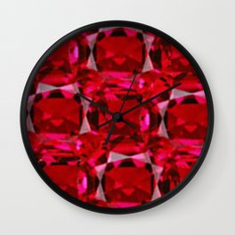 RUBY RED JULY GEM BIRTHSTONE  ART Wall Clock | Colored Pencil, Julygifts, Redgems, Drawing, Julygems, Reddecor, Acrylic, Digital, Pattern, Julybabies 