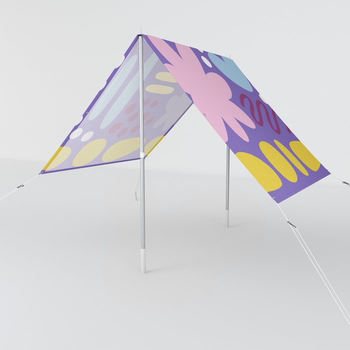 Abstract vintage color shapes collection 11 Sun Shade