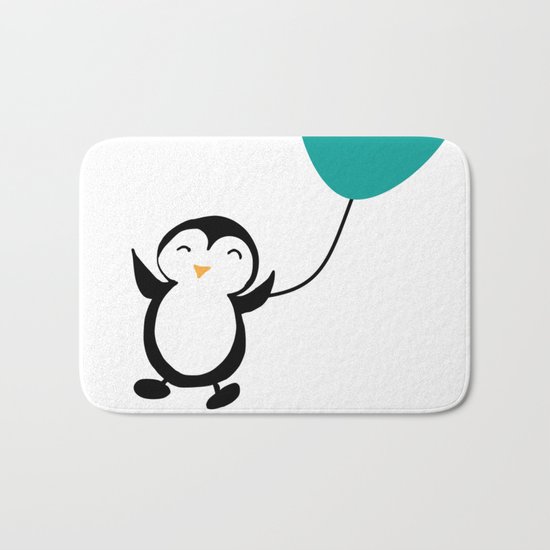 Penguin in love White Bath Mat