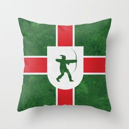 Flag for Nottinghamshire England Robin Hood British County Banner Flags Vexillology Throw Pillow