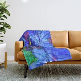 Rhododendron Aqua Throw Blanket