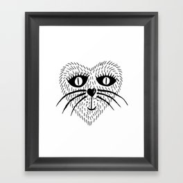 Kitty Love - Heart cat Framed Art Print