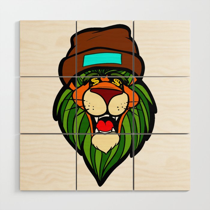 lion Wood Wall Art