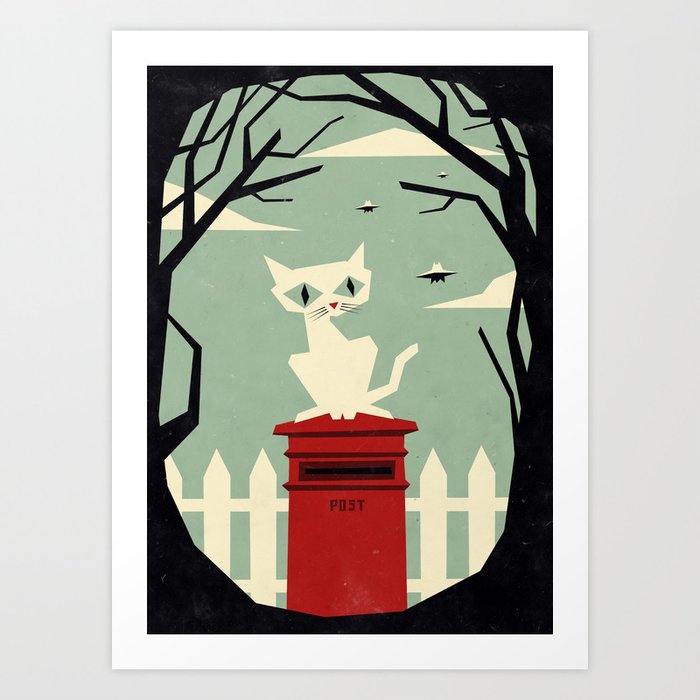 Discover the motif LET'S MEET AT THE RED POST BOX by Yetiland as a print at TOPPOSTER
