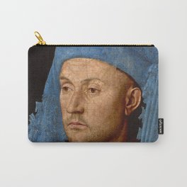 Man in a Blue Cap Carry-All Pouch | Art, Painting, Cap, Vintage, Canvas, Famous, Man, Artwork, Vaneyck, Publicdomain 
