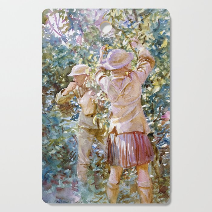 Thou Shalt Not Steal, Two British Soldiers Picking Apples in an Orchard, 1918 by John Singer Sargent Cutting Board