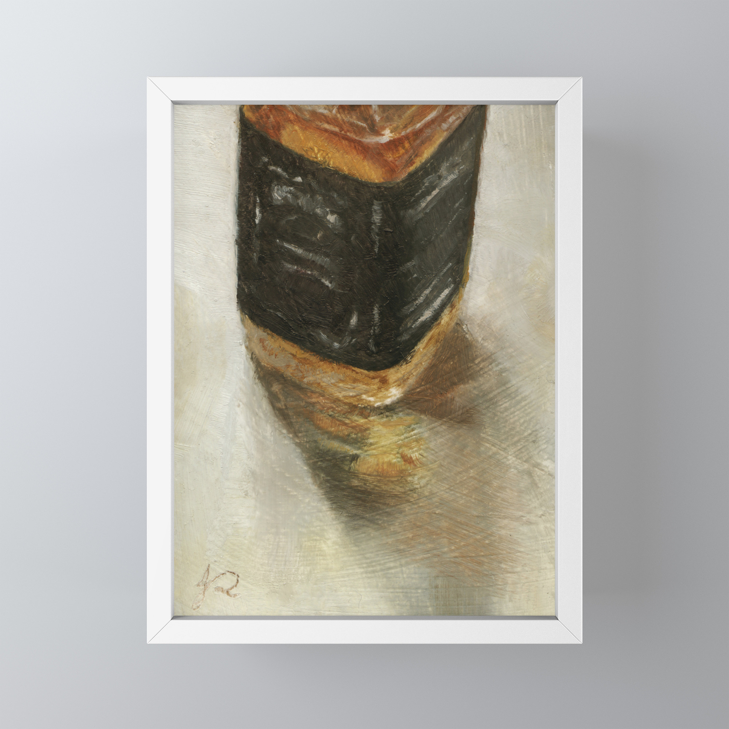 Alcohol Liquor Bottle Still Life Oil Painting Framed Mini Art