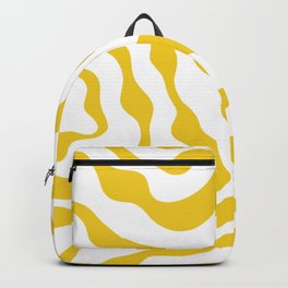 Henri Matisse Inspired Yellow Abstract Wave Pattern Backpack