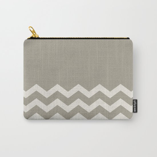 Chevron Colorblock Alabaster Blue Gray Carry-All Pouch