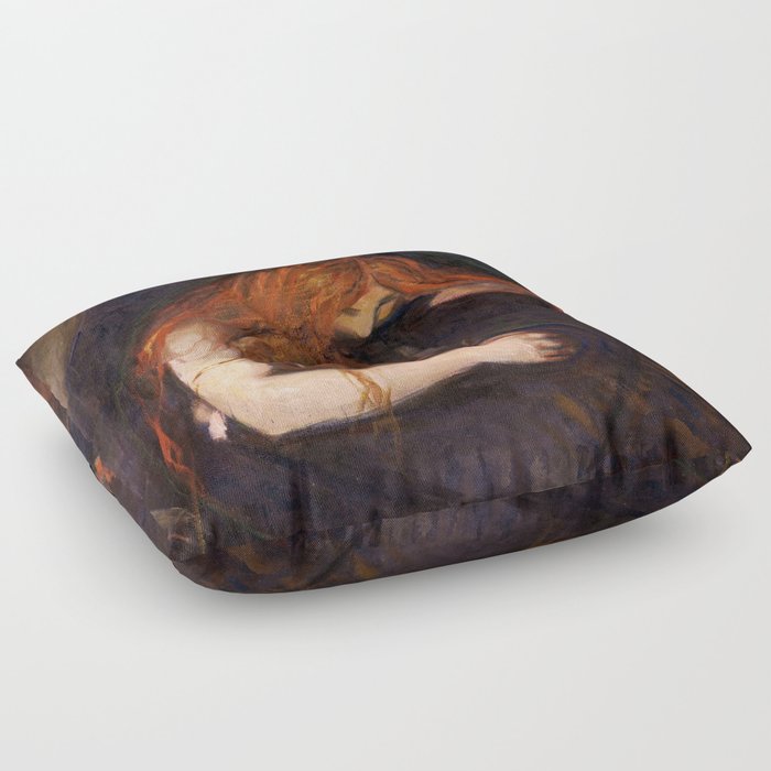 Vampire by Edvard Munch Floor Pillow
