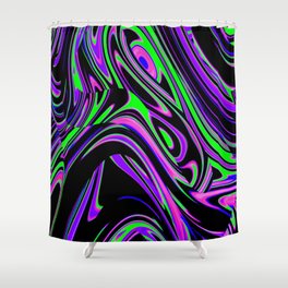 Violet and Lime Blackout Drip Shower Curtain