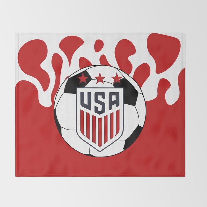 United States Soccer Throw Blanket by celestialburns United States Soccer Throw Blanket by celestialburns