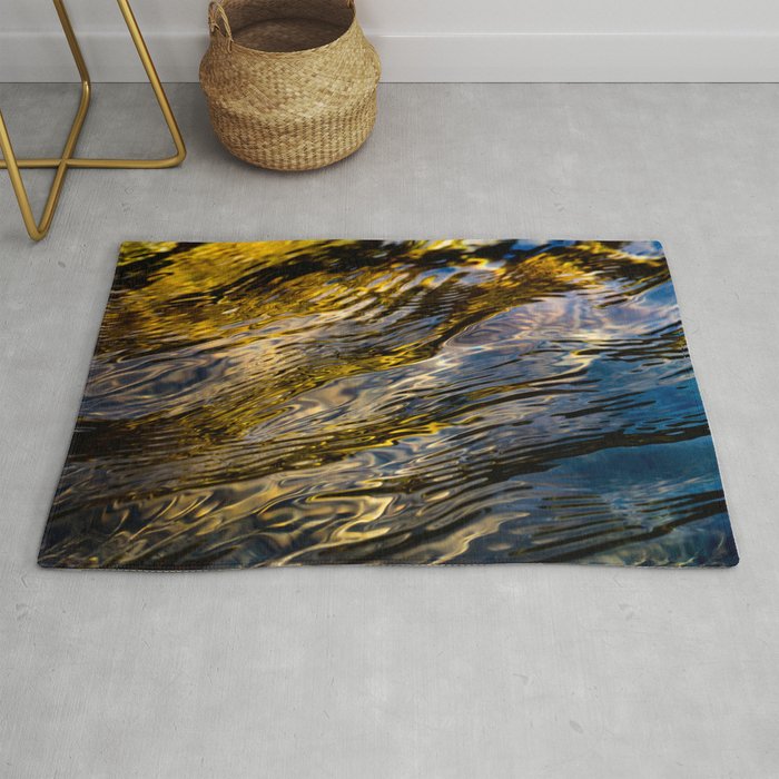 River Ripples in Copper Gold and Brown Rug