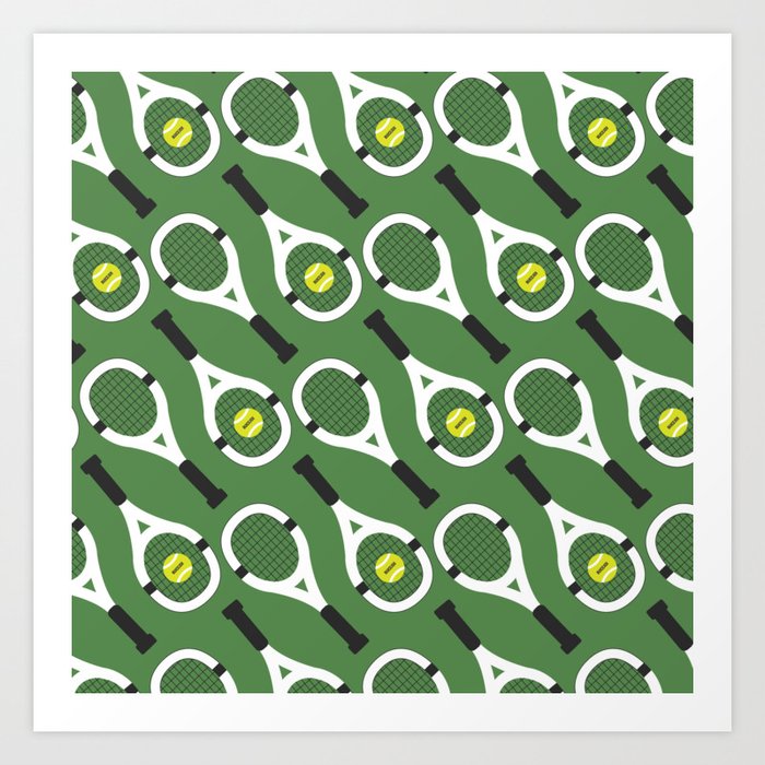 Green Tennis Pattern Art Print