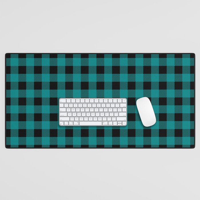 Plaid (teal/black) Desk Mat