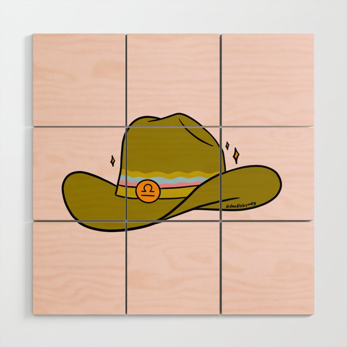 Libra Cowboy Hat Wood Wall Art