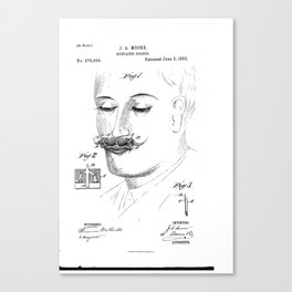 Mustache Holder Vintage Patent Blueprint Canvas Print