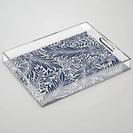William Morris Vintage Blue Leaves Ornament Pattern Victorian Floral Pattern Acrylic Tray