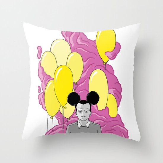 On a Pink Cloud Throw Pillow