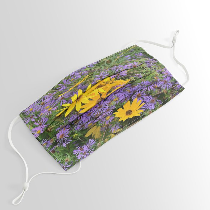 Purple and yellow flowers Face Mask