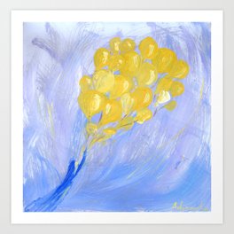 Elementum Aera - Element Air Art Print | Element, Yellow, Painting, Aera, Journey, Air, Balloons, Freedom, Oil, Blue 