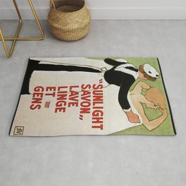 Sunlight Savon - Washing Soap - Vintage Soap Advertising Poster Area & Throw Rug