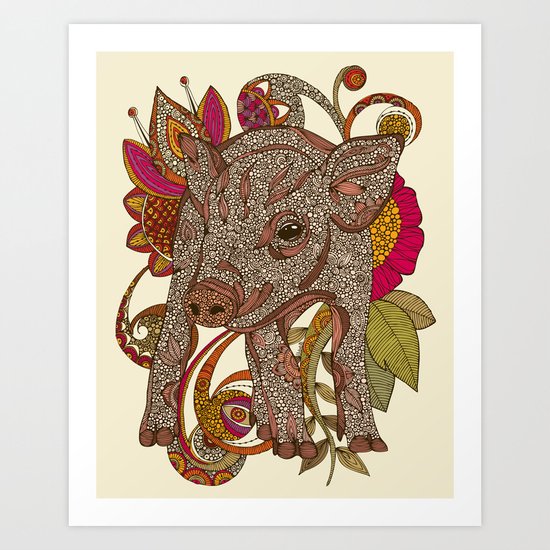 Paisley Piggy Art Print