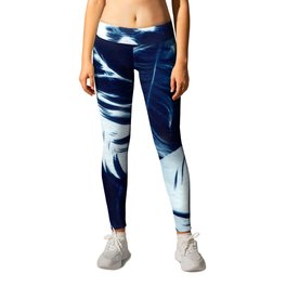 Cyanotype feathers Leggings