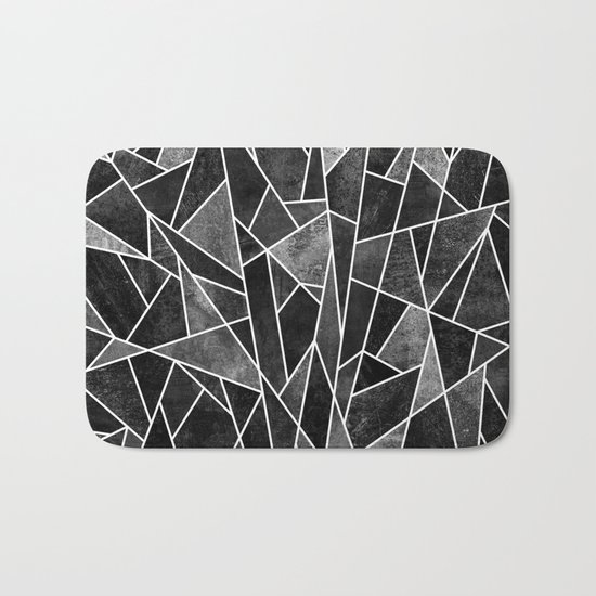 Shattered Black Bath Mat