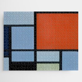 Piet Mondrian (Dutch, 1872-1944) - Title: COMPOSITION (TABLEAU) - Date: 1921 - Style: De Stijl (Neoplasticism) - Genre: Abstract, Geometric Abstraction - Medium: Oil on canvas - Digitally Enhanced Version (2000 dpi) - Jigsaw Puzzle