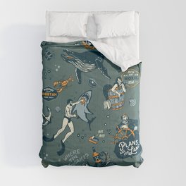 Vintage Ocean Pattern Comforter