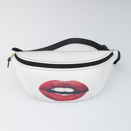 Red lips illustration - Woman lips sexy - Feminist Art Fanny Pack