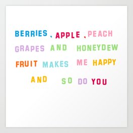 Fruit Salad Poem Art Print