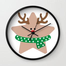 Reindeer star Wall Clock