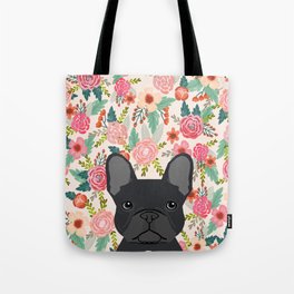 French Bulldog floral dog head cute pet gifts dog breed frenchies Tote Bag