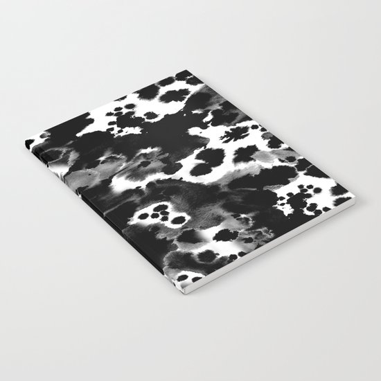 Peti - black and white minimal marble abstract painting brushstrokes modern urban hipster bklyn art Notebook