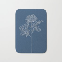 Chrysanthemum Blueprint Bath Mat