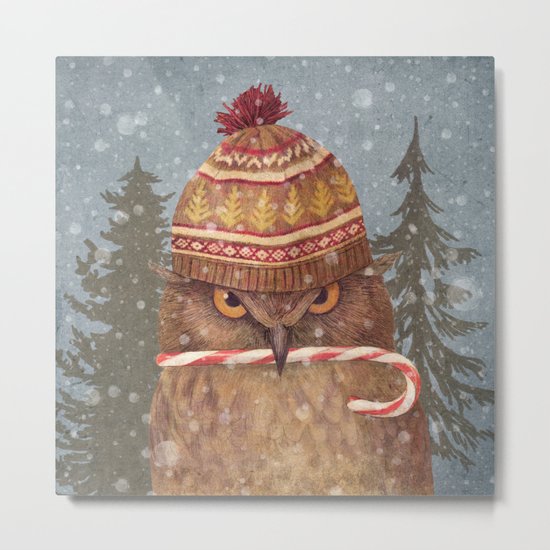 Christmas Owl Metal Print