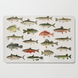 Illustrated Denton Fish Chart of Fishes of North America Cutting Board