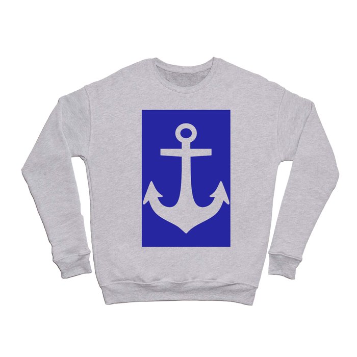 Anchor (White & Navy Blue) Crewneck Sweatshirt