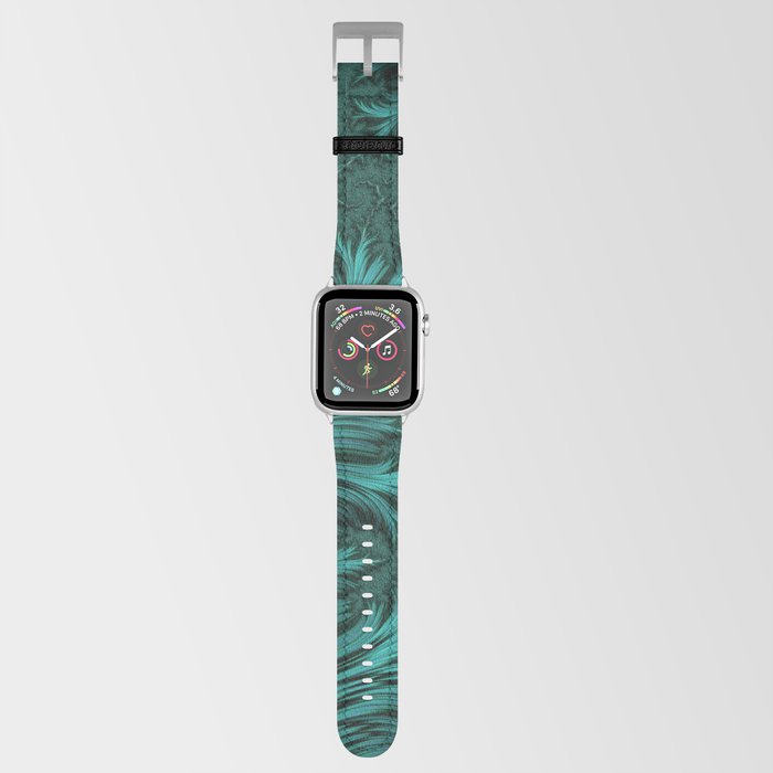 Fantastic Fractal Shapes Emerald Green Apple Watch Band