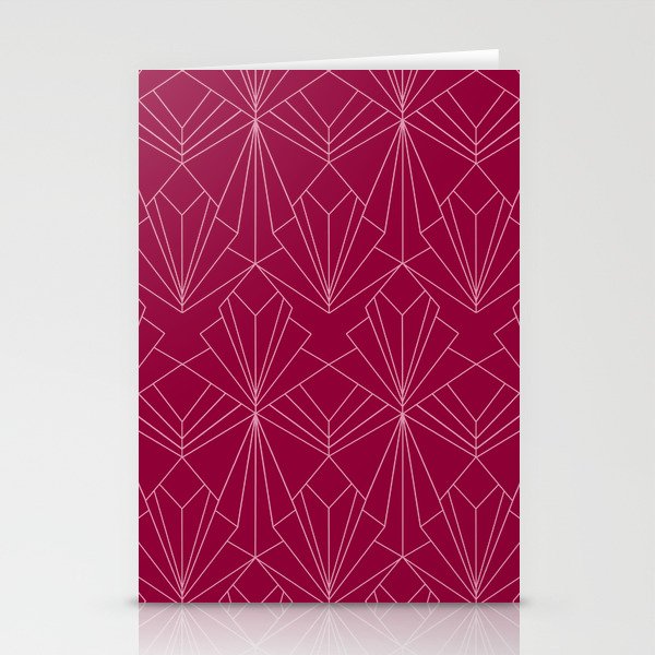 Art Deco in Raspberry Pink Stationery Cards