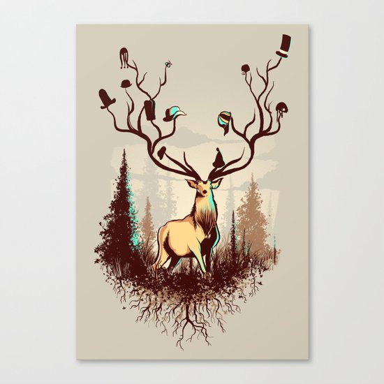 A Rustic Hat Rack Canvas Print