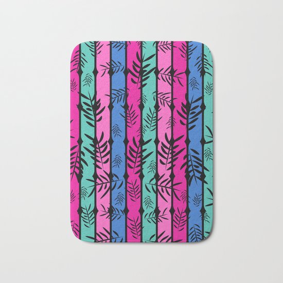 Fall over colorful stripes Bath Mat