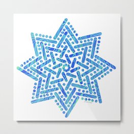 Symmetrical Shapes - Ocean Star Metal Print | Graphicdesign, Pattern, Digital, Marble, Digitalmarbling, Shape, Beach, Beachy, Ocean, Star 