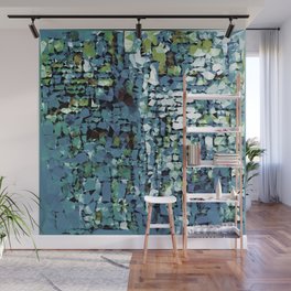 Blue Green Abstract Geometric Low Poly Modern Art Wall Mural